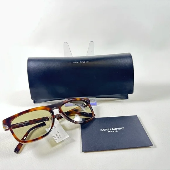 New Saint Laurent Havana Tortoise Shell Sunglasses - Picture 2 of 10